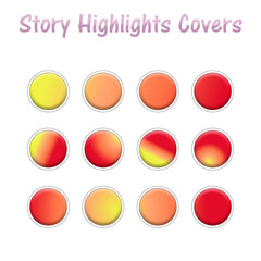 Set of Instagram Story Highlights Covers Icons. Colourful unique blog templates