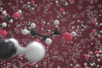 Glycidol molecule, ball-and-stick molecular model. Chemical 3d rendering
