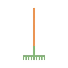 Green rake Flat vector illustration