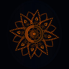 Golden abstract Mandal ornate pattern for background, invitations, cards, premium templates.