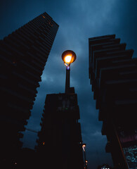 downtown city at night