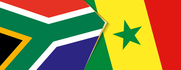 South Africa and Senegal flags, two vector flags.