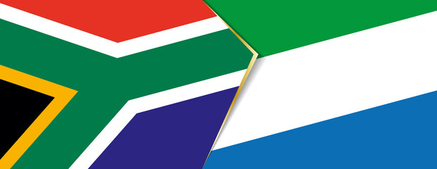 South Africa and Sierra Leone flags, two vector flags.