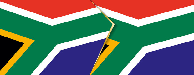 South Africa and South Africa flags, two vector flags.