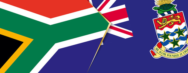 South Africa and Cayman Islands flags, two vector flags.