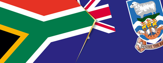 South Africa and Falkland Islands flags, two vector flags.