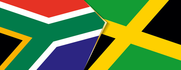 South Africa and Jamaica flags, two vector flags.