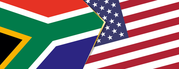 South Africa and USA flags, two vector flags.