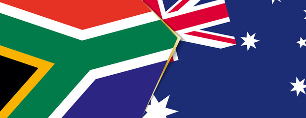 South Africa and Australia flags, two vector flags.