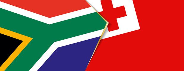 South Africa and Tonga flags, two vector flags.