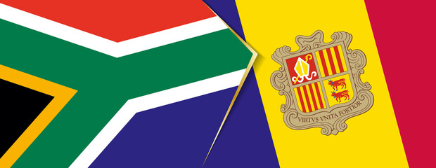 South Africa and Andorra flags, two vector flags.