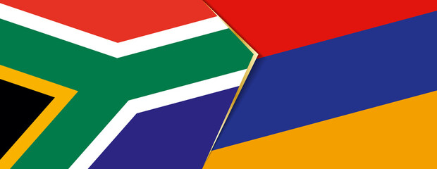 South Africa and Armenia flags, two vector flags.