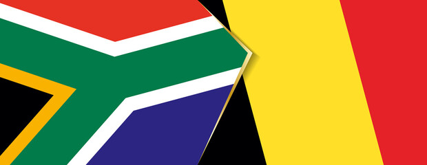 South Africa and Belgium flags, two vector flags.