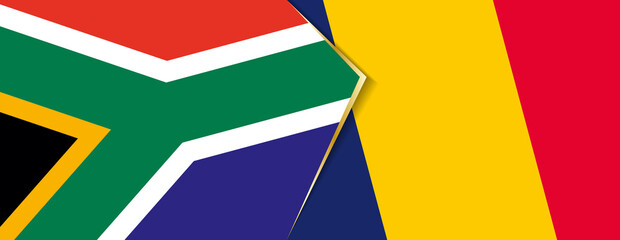 South Africa and Chad flags, two vector flags.
