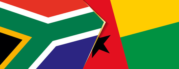 South Africa and Guinea-Bissau flags, two vector flags.