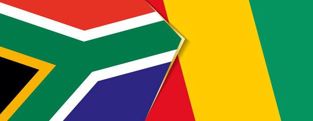South Africa and Guinea flags, two vector flags.