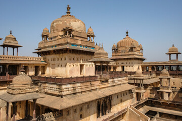 Fototapeta premium Detail of the Jahangir Mahal Palace in Orchha, Madhya Pradesh, India.