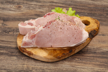 Raw pork meat steak for grill