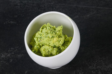 Avocado guacamole sauce with chili pepper