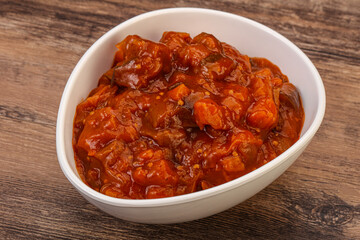 Eggplant saute with tomato and herbs