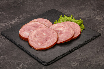 Slices of pork meat ham