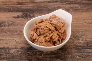 Canned tuna fillet for salad