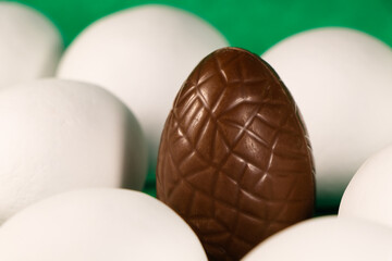 Chocolate Easter Egg With White Coated Eggs