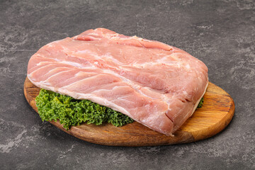 Raw pork loin for cooking
