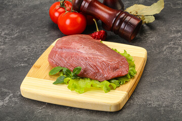 Raw beef piece for cooking