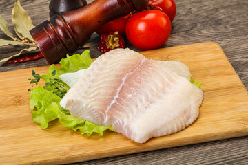 Raw pangasius fillet for cooking