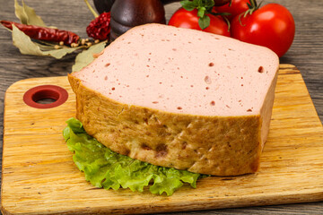 Homemade baked traditional meat loaf