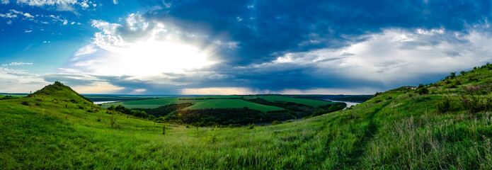 Spring evening after a thunderstorm. Panorama