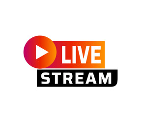 live streaming icon. sticker for broadcasting, livestream or online stream.