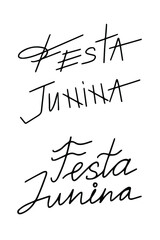 black white lettering. brazil festival festa junina.