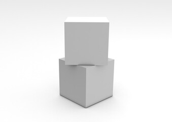 3D illustration of a blank Cubes Display or Totem for action at the point of sale
