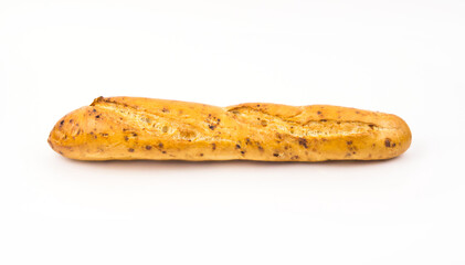French onion baguette on a white background.