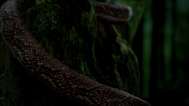 Snake slither on the tree.