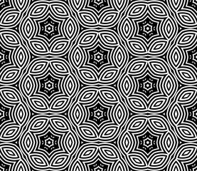 Abstract fantasy striped halftone ,thin line round shapes geometric seamless pattern. Creative mosaic, tile background.