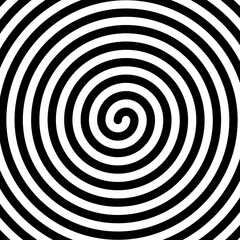Naklejka premium Swirl hypnotic black and white spiral. Monochrome abstract background. Vector flat geometric illustration.Template design for banner, website, template, leaflet, brochure, poster