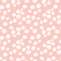 Abstract floral vector seamless pattern. Hand drawn spring flower background