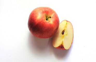 Fresh Cut apple on white background stock photo