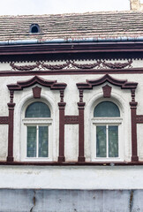 Fototapeta na wymiar Fragment of the design of a residential building. Keszthely, Hungary, Europe