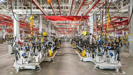 Fototapeta premium Automobile assembly line production