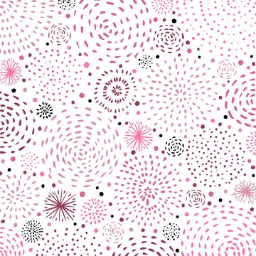 abstract shapes dodles modern art hand draw, design style, pink