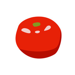 fresh vegetables. tomato in a flat style. stock vector illustration isolated on white background.