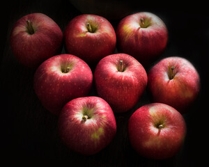 Red Apple on black background