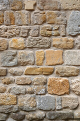 Very ancient stone wall, close up texture