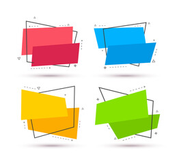 Colorful blank banners. Abstract geometric shape. Vector illustration