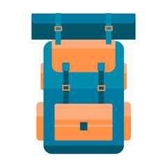 Travel backpack. Isolated on a white background. Vector illustration