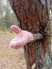 Children's glove lost in the forest
